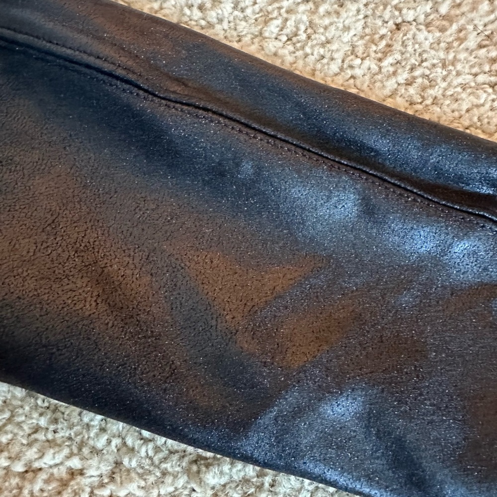 SPANX Faux Black Leather Leggings - Picture 3 of 4